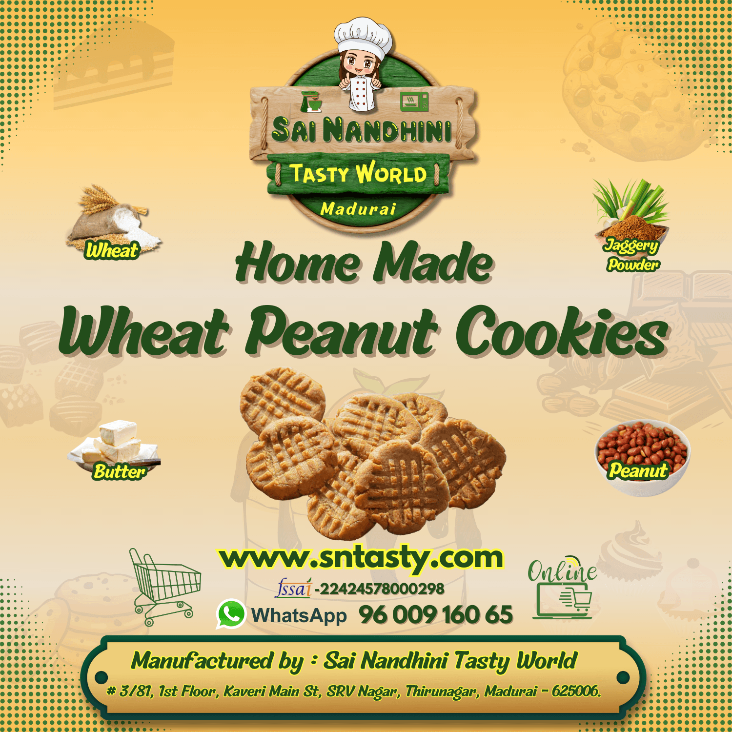 Wheat Peanut Cookies
