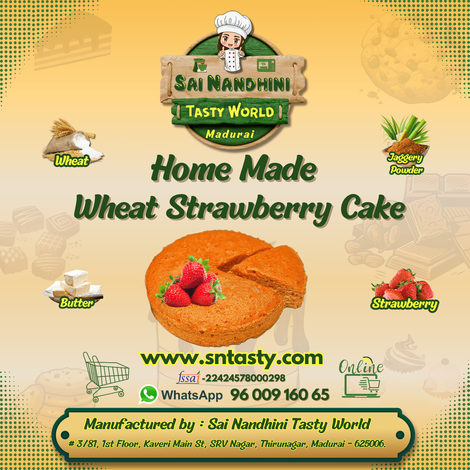 Wheat Strawberry Cake