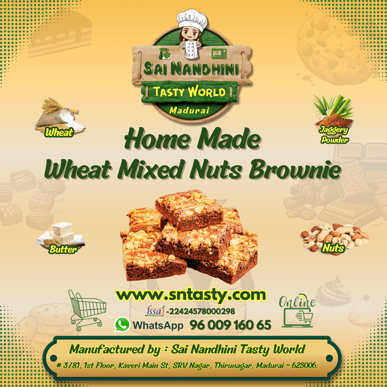 Wheat MIxed Nuts Brownie