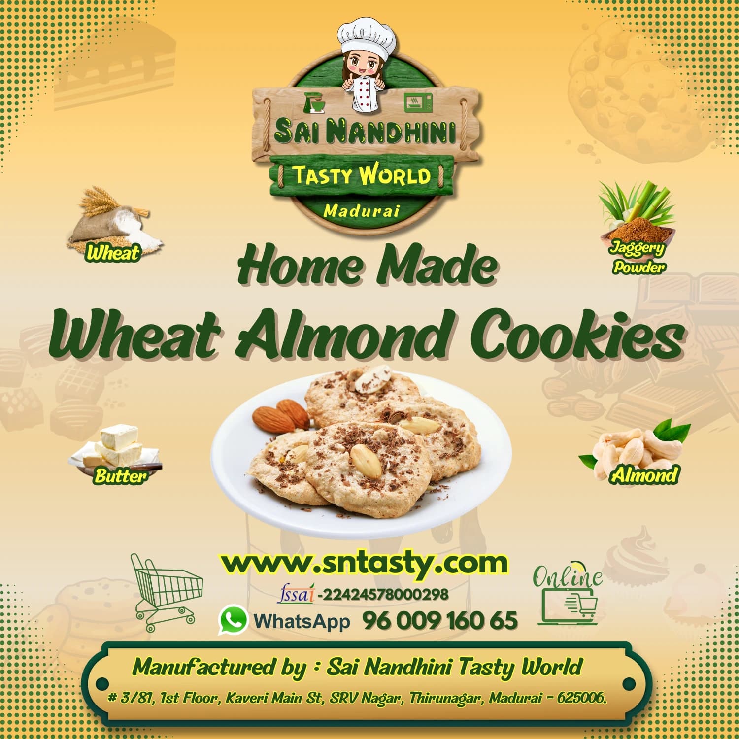 Wheat Almond Cookies