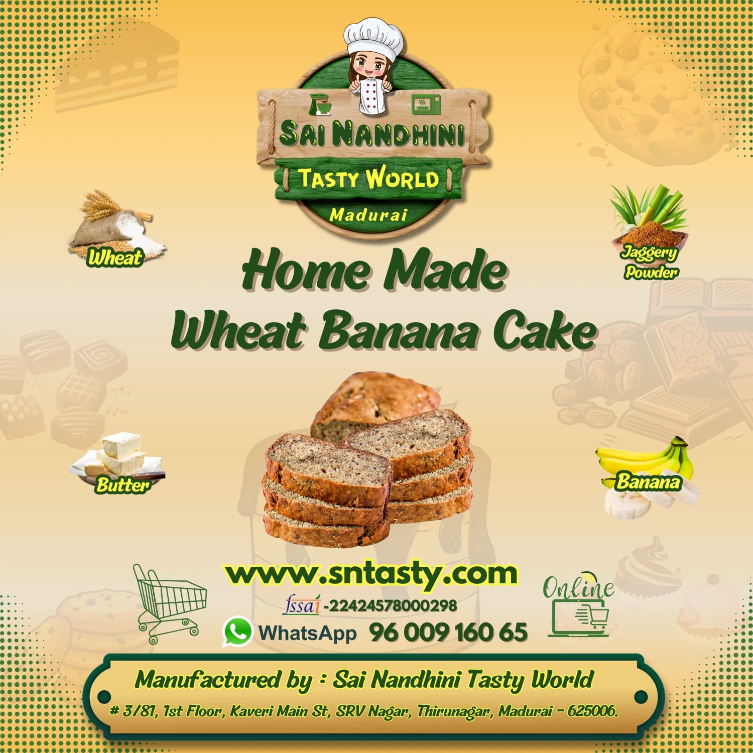 Wheat Banana Cake