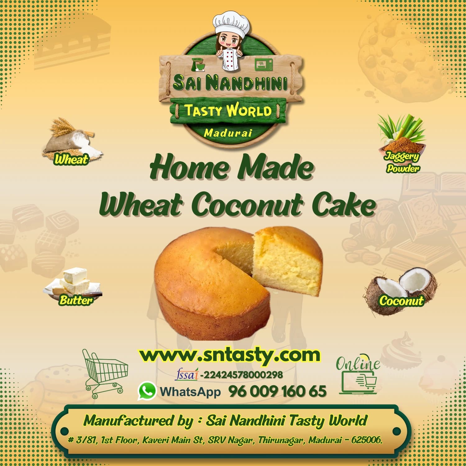 Wheat Coconut Cake